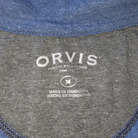 Orvis Blue Quarter Zip Pullover Shirt Size Medium  Classic Design Comfortable - Picture 4 of 7